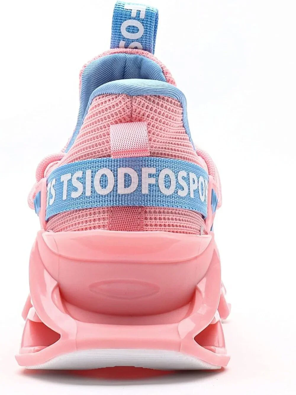 Women's Pink Blue Mesh Sneakers Athletic Running Walking Shoes Lace-Up